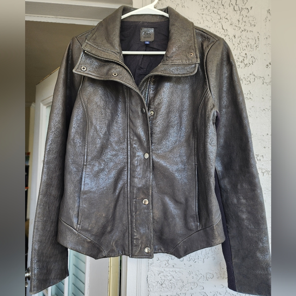 Beautiful Vintage GAP 100% Genuine Leather Black Women's Jacket Sz M